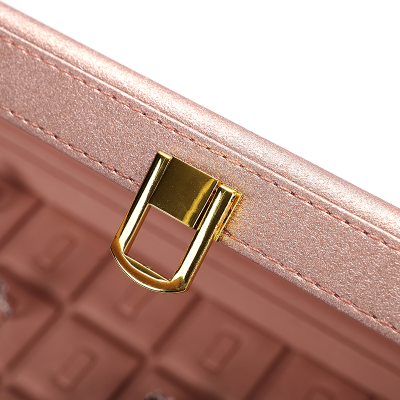 FANXI Custom Pink microfiber leather Jewelry case
