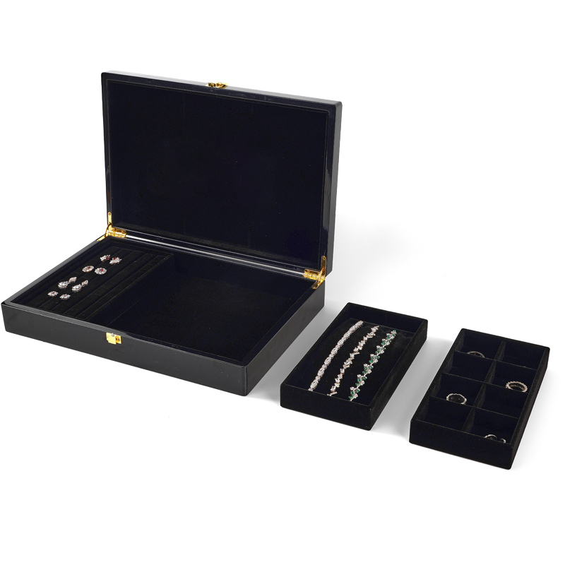 FANXI Custom paino painting velvet Black Jewelry case