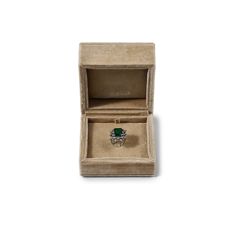 FANXI Custom paper velvet Coffee color Ring Box