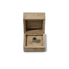 FANXI Custom paper velvet Coffee color Ring Box