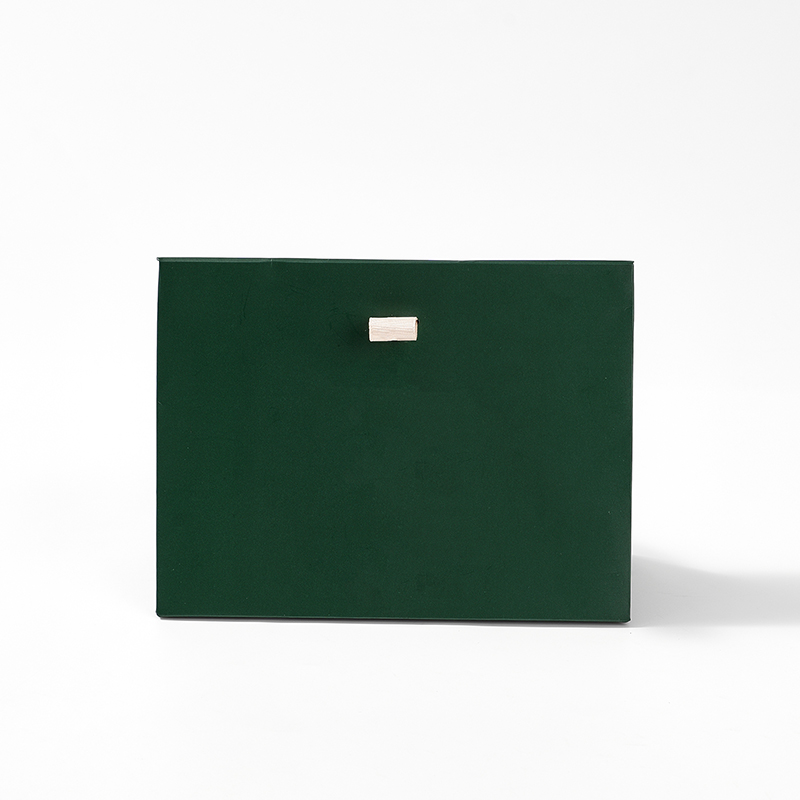 FANXI Custom art paper silk ribbon green Jewelry Bag