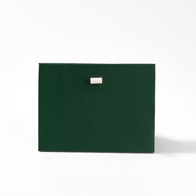 FANXI Custom art paper silk ribbon green Jewelry Bag