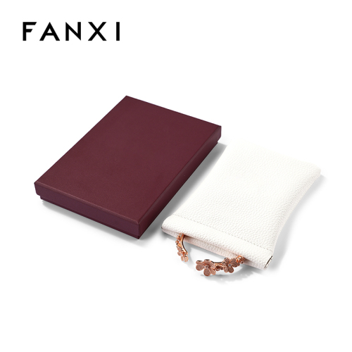 FANXI Custom leatherette paper White pu pouch