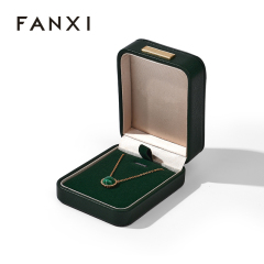 FANXI Custom velvet satin blackish green Pendant box