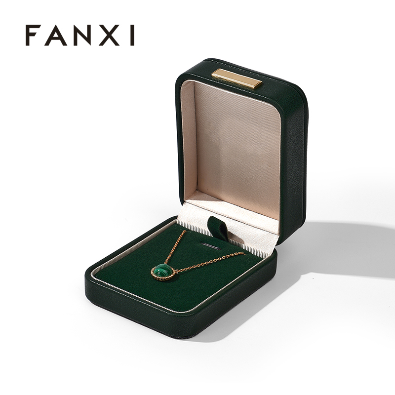FANXI Custom velvet satin blackish green Pendant box