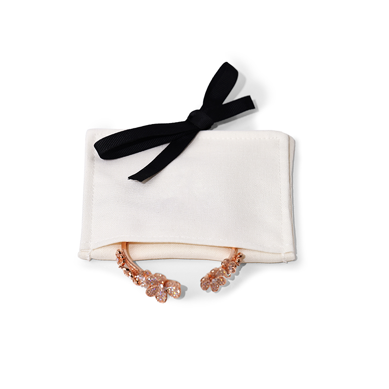 FANXI Custom linen White jewelry pouch