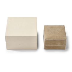 FANXI Custom paper velvet Coffee color Ring Box
