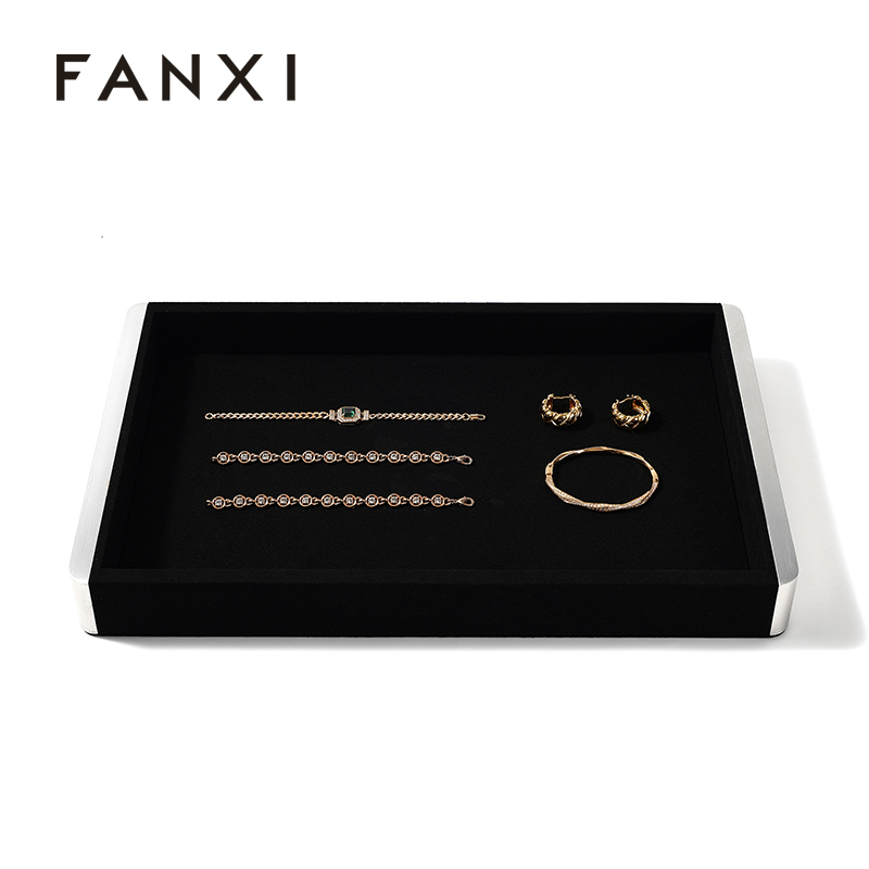FANXI Custom Microfber Black Jewelry plate
