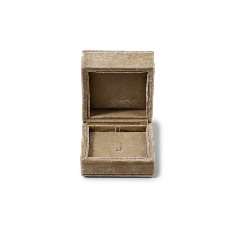 FANXI Custom paper velvet Coffee color Ring Box
