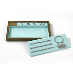 FANXI Custom blue and green Suede Jewelry plate