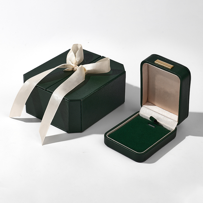 FANXI Custom velvet satin blackish green Pendant box