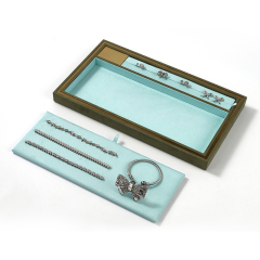FANXI Custom blue and green Suede Jewelry plate
