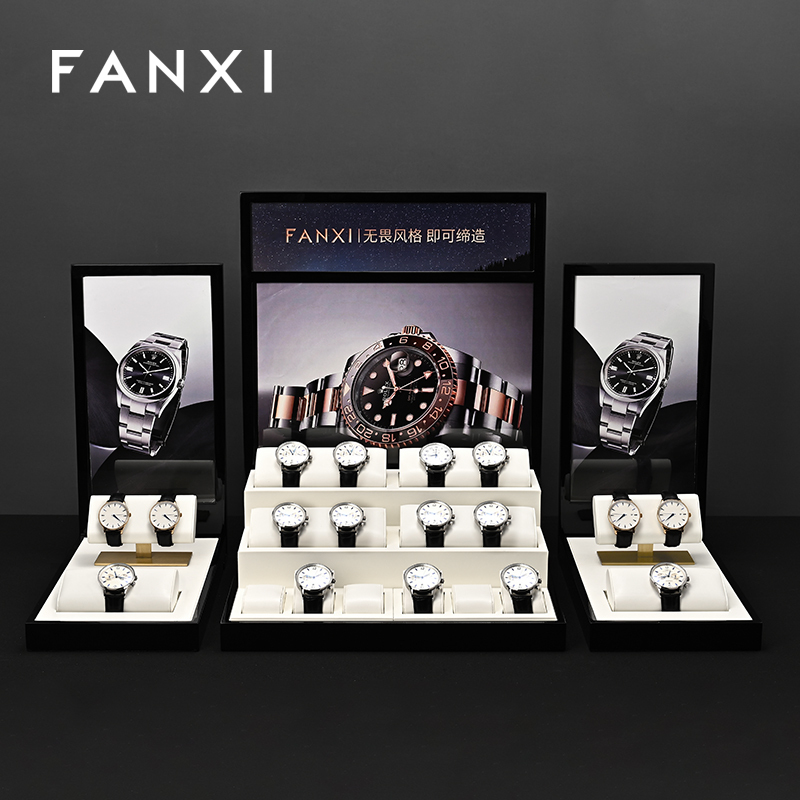 FANXI Fashion glossy finish Black Watch Combination Set Series