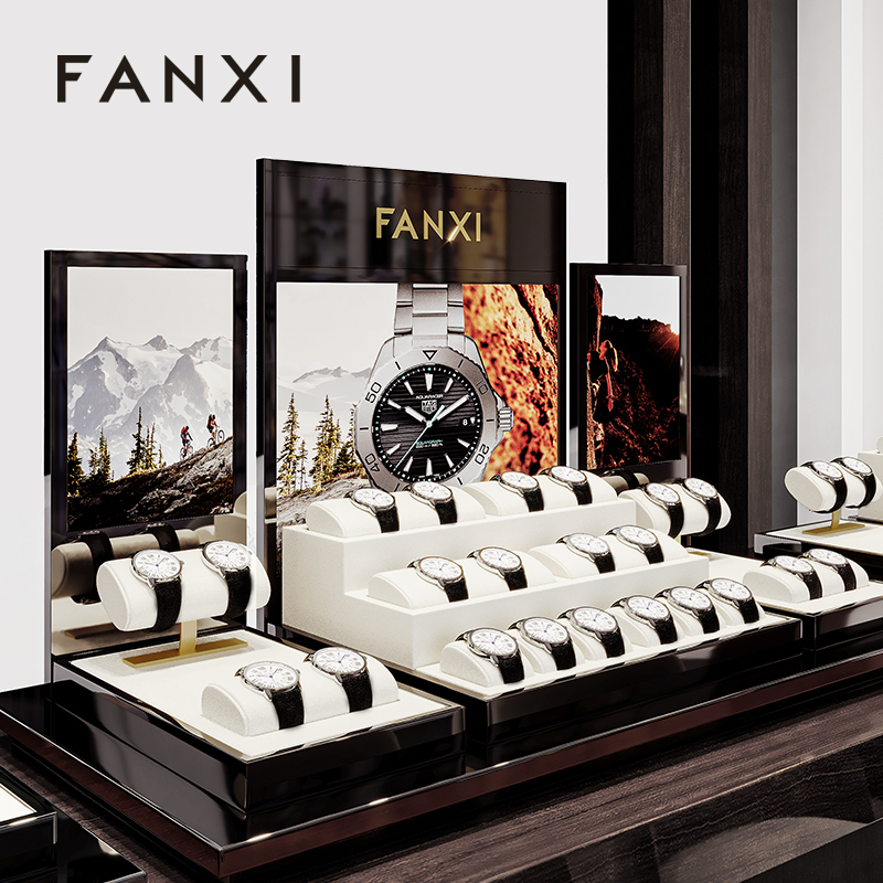 FANXI Fashion glossy finish Black Watch Combination Set Series