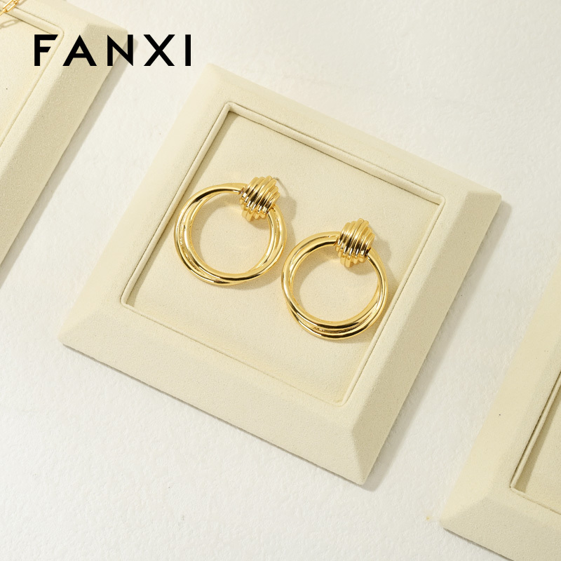 FANXI Wholesale Polychrome Sackcloth Jewelry display tray