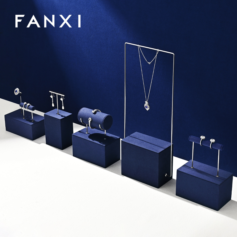 FANXI Fashion Blue Metal Jewelry display set