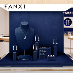FANXI High end Blue microfiber Jewelry Display