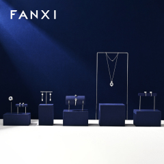 FANXI Fashion Blue Metal Jewelry display set