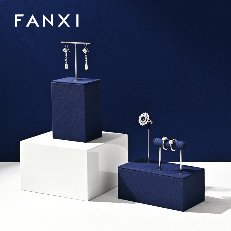 FANXI Fashion Blue Metal Jewelry display set