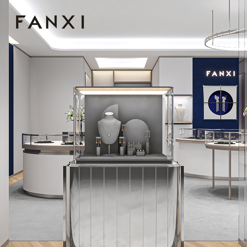 FANXI Hot sale Grey Microfiber Jewelry Combination Set