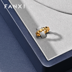 FANXI Fashion blue Microfiber leather jewelry case