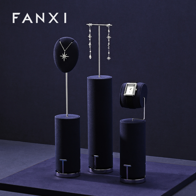 FANXI High quality Blue Metal Jewelry display set