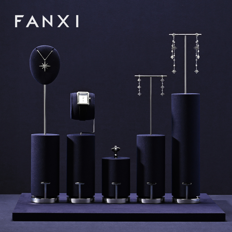 FANXI High quality Blue Metal Jewelry display set