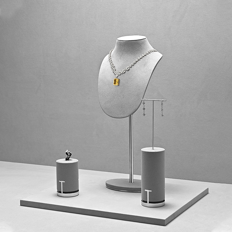 FANXI high quality Grey Microfiber custom jewelry display