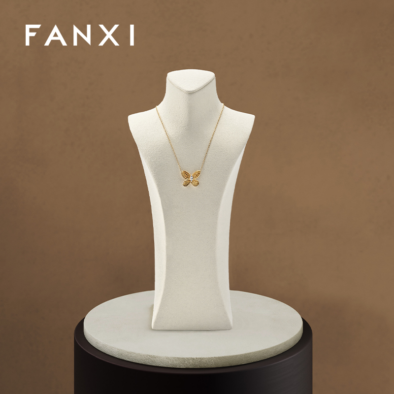 FANXI New arrival off white microfiber jewelry bust