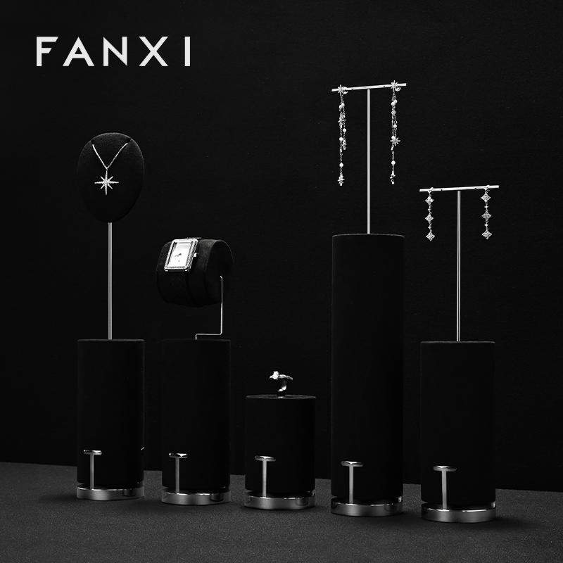 FANXI High quality Black Metal Jewelry display set