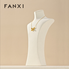 FANXI New arrival off white microfiber jewelry bust