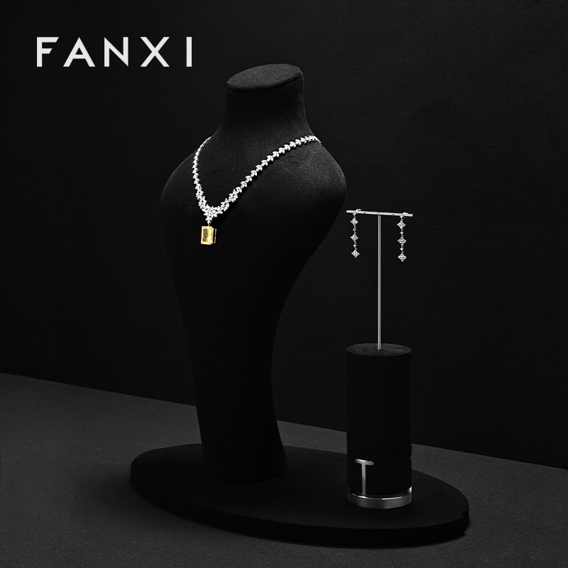 FANXI High quality Black Metal Jewelry display set