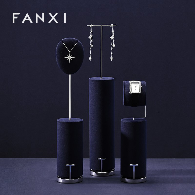FANXI High quality Blue Metal Jewelry display set