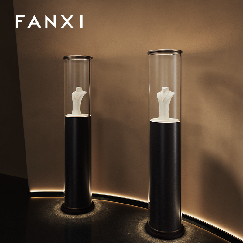 FANXI New arrival off white microfiber jewelry bust