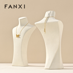FANXI New arrival off white microfiber jewelry bust