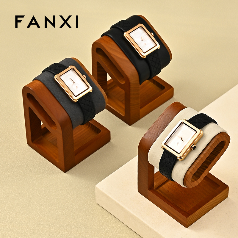 FANXI Luxury beige Woodeny Watch display stand