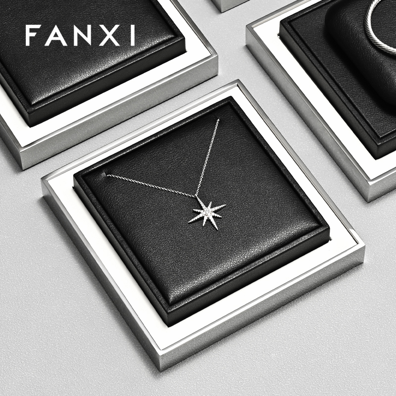 FANXI Factory Black Leather Jewelry Display