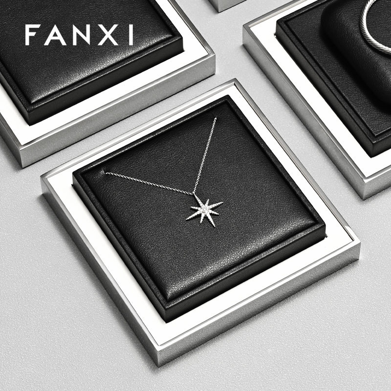 FANXI Factory Black Leather Jewelry Display