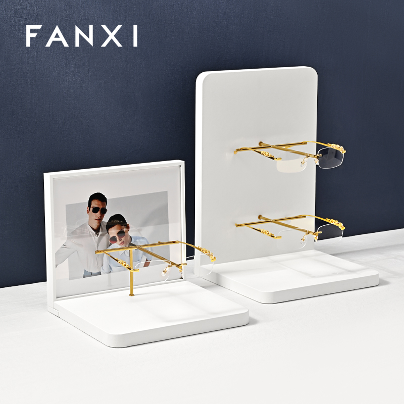 FANXI Fashion White Leather metal Jewelry Display
