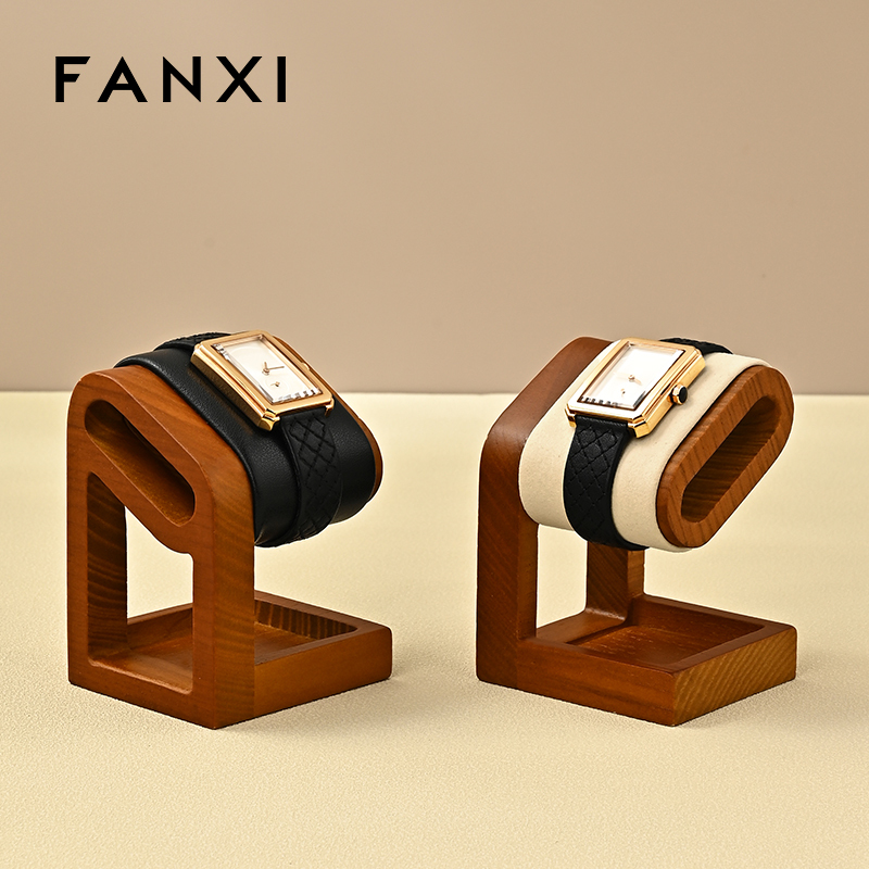 FANXI Luxury beige Woodeny Watch display stand