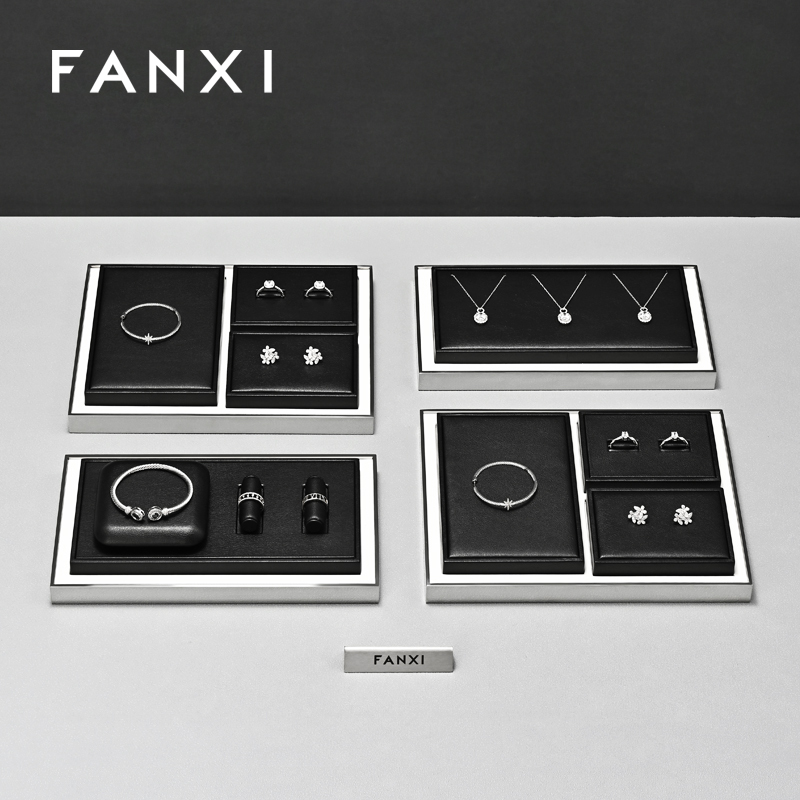 FANXI Factory Black Leather Jewelry Display
