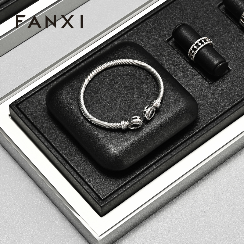 FANXI Factory Black Leather Jewelry Display