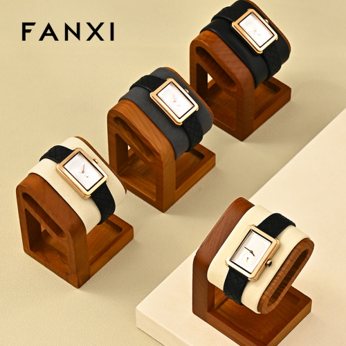 FANXI Luxury beige Woodeny Watch display stand