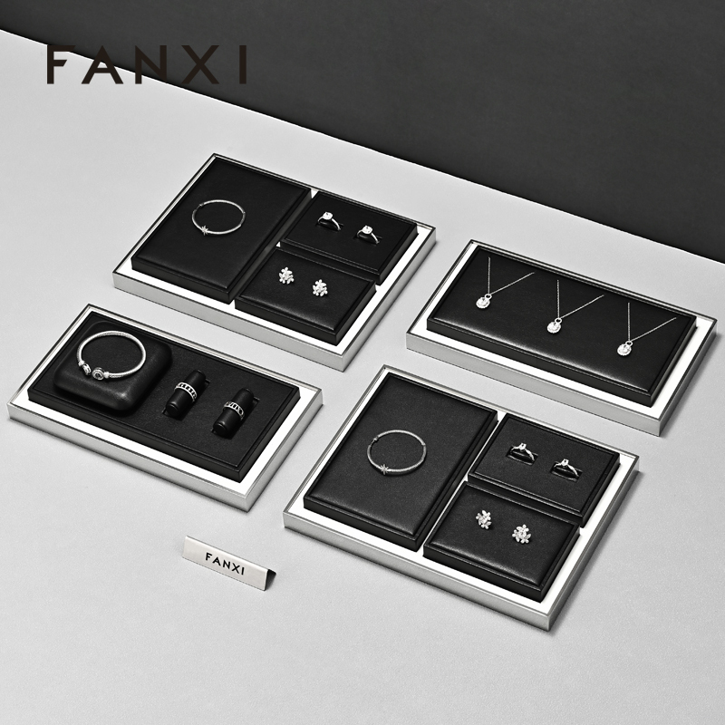FANXI Factory Black Leather Jewelry Display