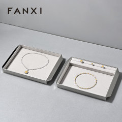 FANXI Hot sale glossy silver metal Jewelry Display Plate