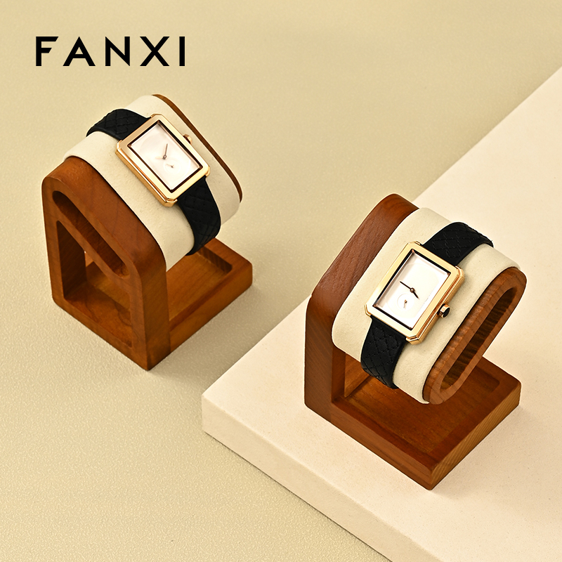 FANXI Luxury beige Woodeny Watch display stand