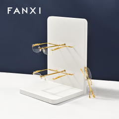 FANXI Fashion White Leather metal Jewelry Display