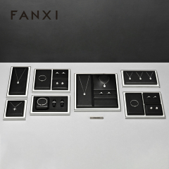 FANXI Factory Black Leather Jewelry Display