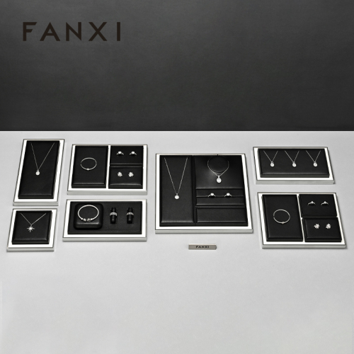 FANXI Factory Black Leather Jewelry Display