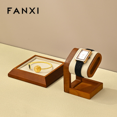 FANXI Luxury beige Woodeny Watch display stand